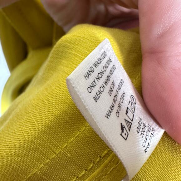 Ann Taylor Women’s Linen Blend Double Breasted Trench Coat Jacket in Yellow XXL - Picture 10 of 15